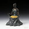 Leaf Fairy Bird Feeder Resin Goddess Figurine Birdseed Holder Outdoor Bird Feeder for Garden Backyard Balcony Porch Decoration