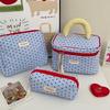 Black White Floral 3pcs/set Cosmetic Bag Women Fashion Portable Travel Large Capacity Toiletry Cosmetic Storage Bag Organizer