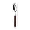 304 Stainless Steel Bamboo Joint Cutlery Set: Wood Handle Knife, Fork & Spoon - Stylish Western Dessert & Fruit Utensils