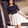 High Waist Suede A-fold Skirt Women Simple Casual Office Lady Spring Fall Korean Fashion Available In Multiple Colors