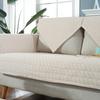 Pure Cotton Stripe Machine Washable Sofa Cover Anti-slip Backside Cushion Living Room Bedside Floor Mat Solid Color Couch Cover