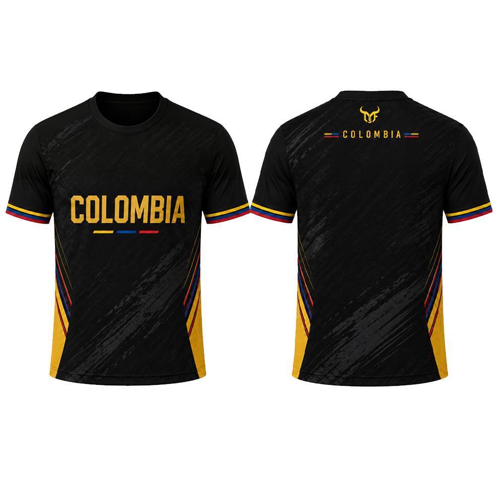 New Colombia Flag Colors Print Soccer Jersey Stadium Sports Training Breathable Soccer T-Shirt Men's Outdoor Casual O-neck Tops