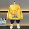 Spring and Autumn Girls Long Sleeved Zippered Cartoon Dinosaur Hooded Windproof Coat Top Children's Wear Jacket Baseball Jacket Models Boys and Girls
