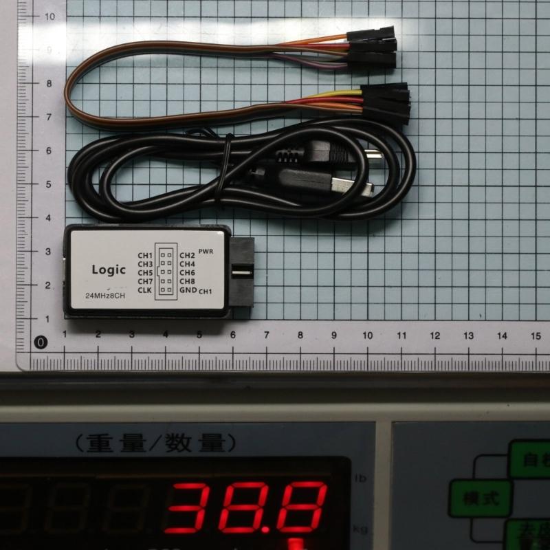 USB Logics Analyzers Device 24M Sampling Rate 8 Channel with Ferrite Rings USB Cable UART IIC SPI Debug Logics Analyzers