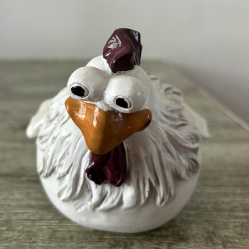 Funny Chicken Fence Decor Statues Resin Garden Farm Yard Chicken Hen Sculpture Art Craft Courtyard Housewarming Home Decoration