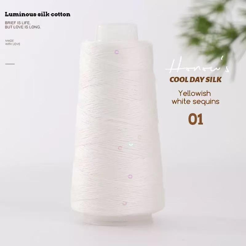 Tencel Sequin Silk Thread Wool Hat & Baby Knitting Short Sleeve DIY Kit