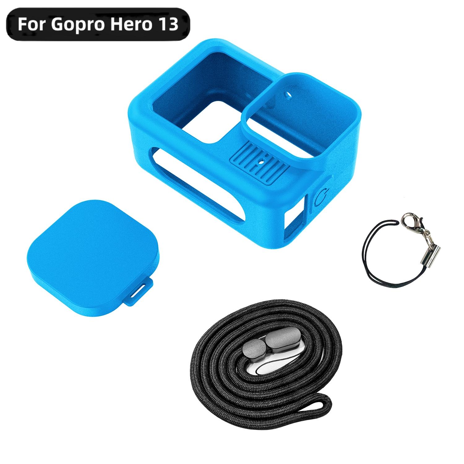 

Для Gopro Hero 13 черный чехол для аксессуаров защитный корпус защитная резиновая силиконовая крышка объектива ремешок для go pro Hero13