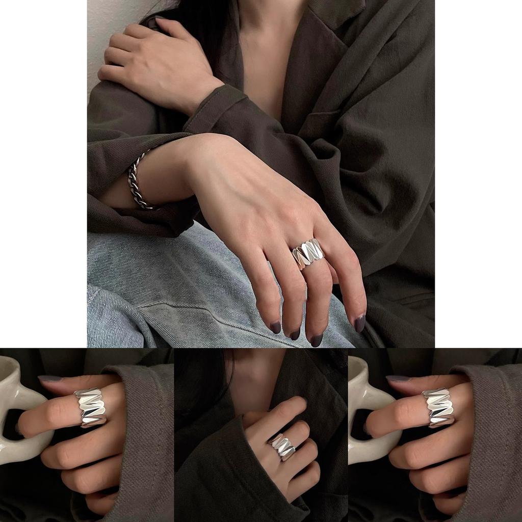 Open Unique Geometric Heart Ring For Women Crafted From Durable Copper With Stylish Finish