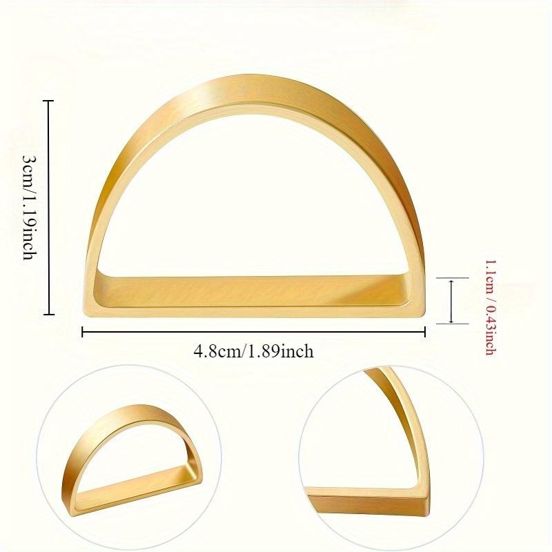 12pcs Zinc alloy semi-circular napkin ring creative modern and simple D-shaped napkin clasp gold napkin ring
