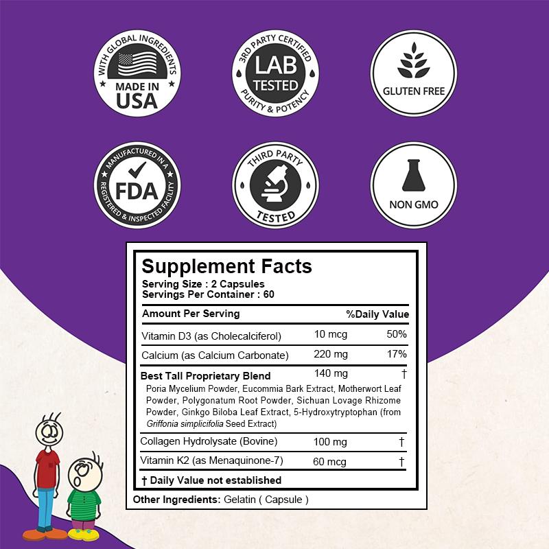Pslalae calcium supplement strengthens teeth, enhances bones, boosts immunity, and supports overall health.
