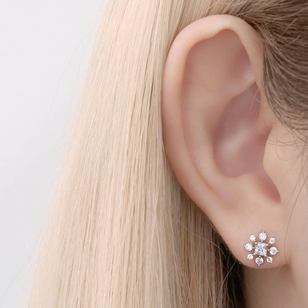 [1+1] Surgical Pin Cubic Piercing Snowflake 3 Types, Choose 1, One Side Sale