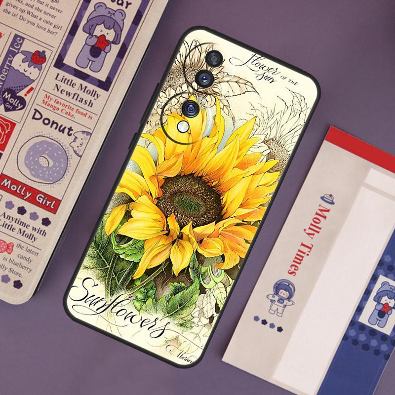 

Vintage Sunflowers Case For Honor Magic4 Lite Magic5 Pro 8X 9X X6 X7 X8 X9 X7a X8a X9a 10 50 70 90 Lite Cover Honor Magic5 Lite
