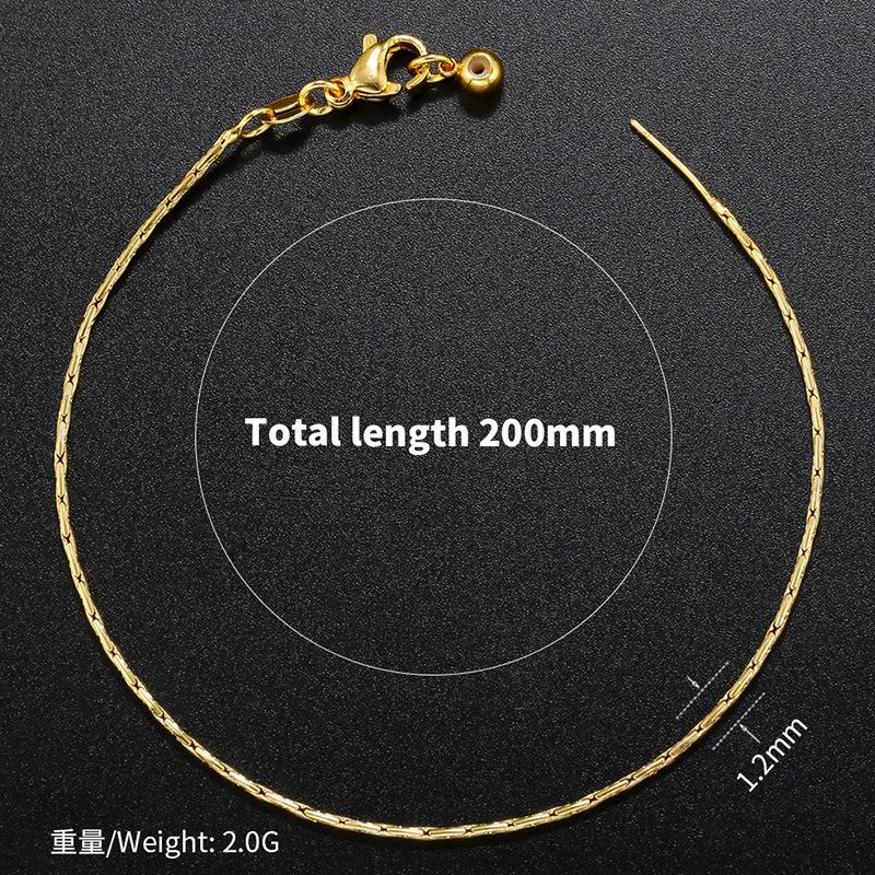 Messing Vergoldet Armband Halskette Einfache Schlangenkette Verstellbare Länge Farberhaltend DIY Armband Halskette Vl243