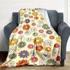 1pc Flower Pattern Lightweight Flannel Blanket, Comfortable and Warm Blanket, for Office and Camping Sofa Bed, Livingroom099