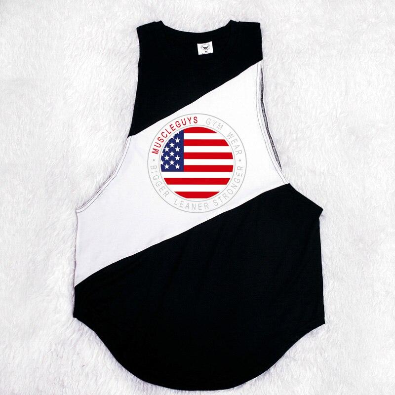 

Muscleguys Мужской удобный дышащий жилет для тренировок Спортивные повседневные майки с принтом Модная мужская футболка без рукавов для бодибилдинга с мышцами XXL белый/чёрный