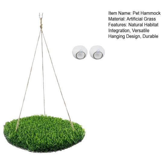 Reptile Hammock with Adjustable Rope Artificial Hanging Bed Small Pet Swing Mat