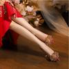 Xiuhe Braut Stilettoabsätze: Spitze Zehenpartie, Schleife mit Kristallen, Bequeme Hochzeitsschuhe im chinesischen Stil
