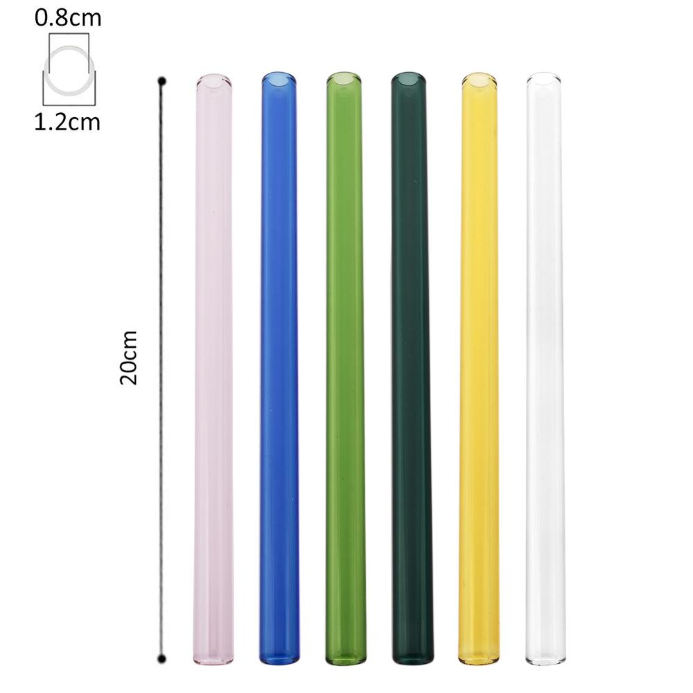 10Pcs Reusable Drinking Straw Glass Straws Eco-friendly High Borosilicate Glass Straw Tube Party Bar Drinkware Bar Accessories