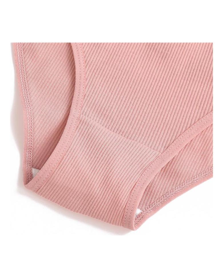 FINETOO 5Pcs/Set Women Cotton Panties Female Underwear Solid Color Underpants Sexy Lingerie Knickers for Woman Briefs Intimates