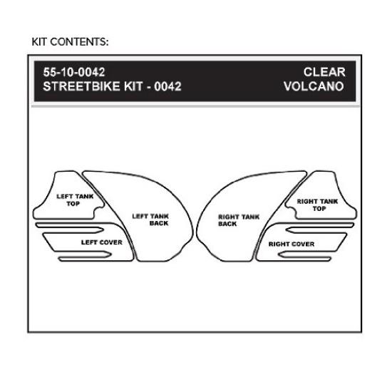 STOMPGRIP Traction Pad Tank Kit Volcano Clear for ZX-14R 55-3014