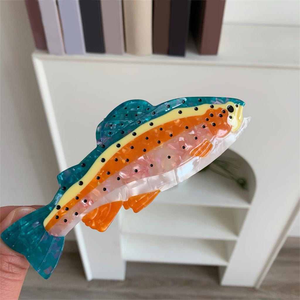Colorful Acetate Fish Hair Claw Clip for Women with Strong Grip and Life Like Designs for Daily Wear Theme Occasion