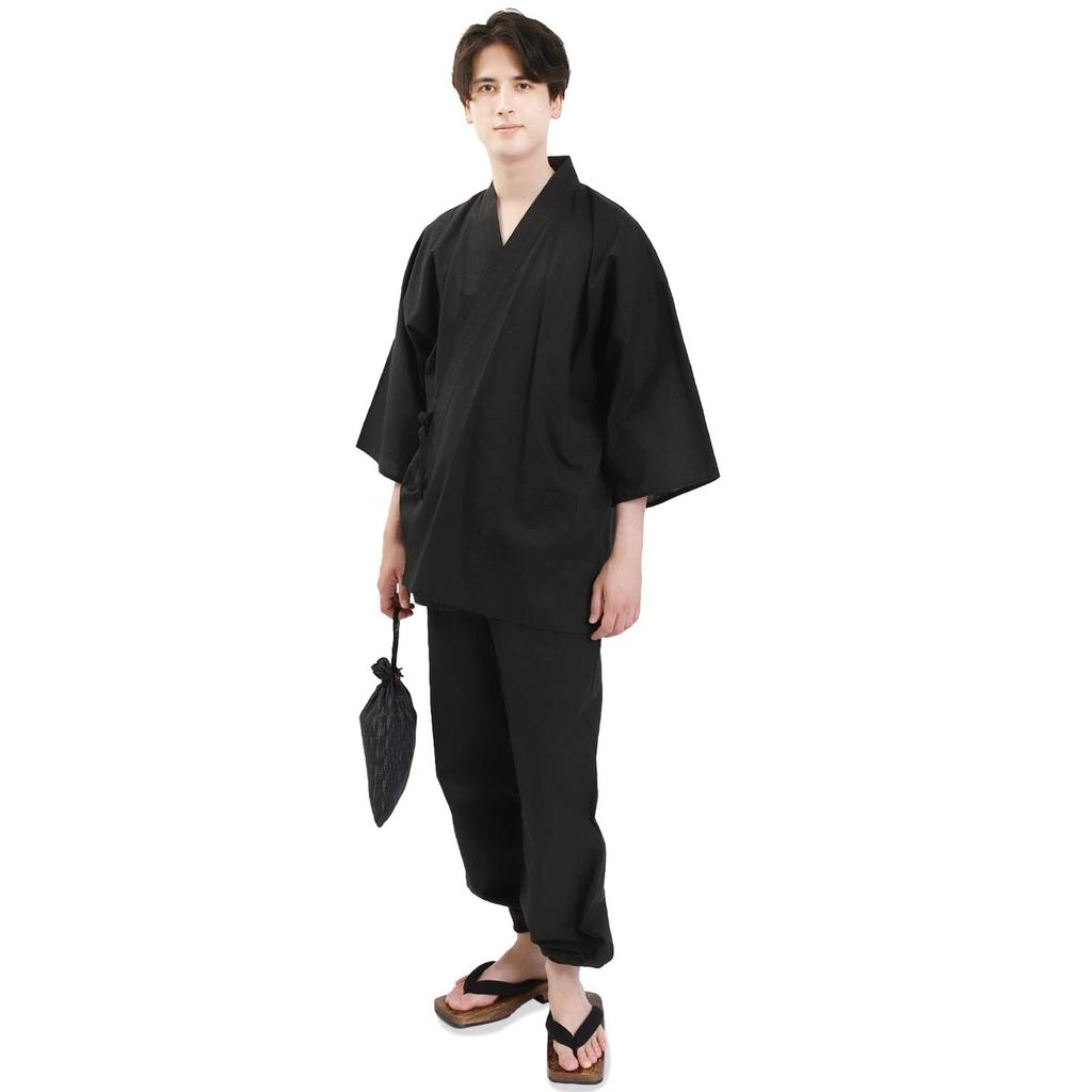 Cotton Samue for Lightweight Ultra Light Cotton Samue Samue Black [Mermaid Ookini] [Ookini] Men, L, [B]
