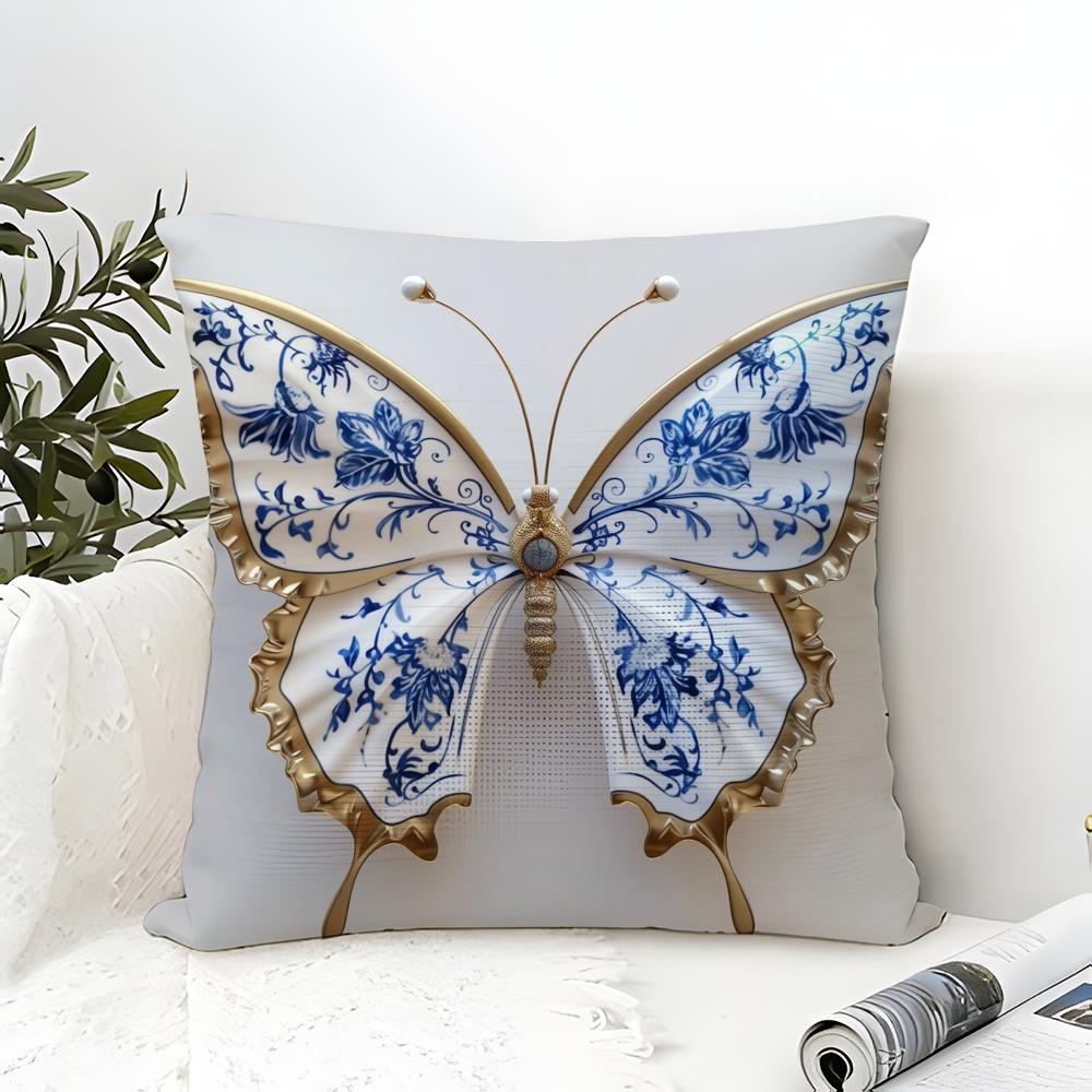 Naturally Beautiful and Elegant Butterflies Pillow Case Linen Pillow Case Sofa Home Decor Cushion Cover Cushion Cove