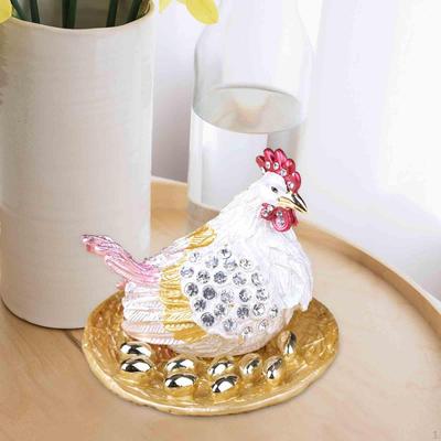 Jewelry , Trinket Hen Hatching Eggs Tabletop Ring Earrings Organizer, Storage for