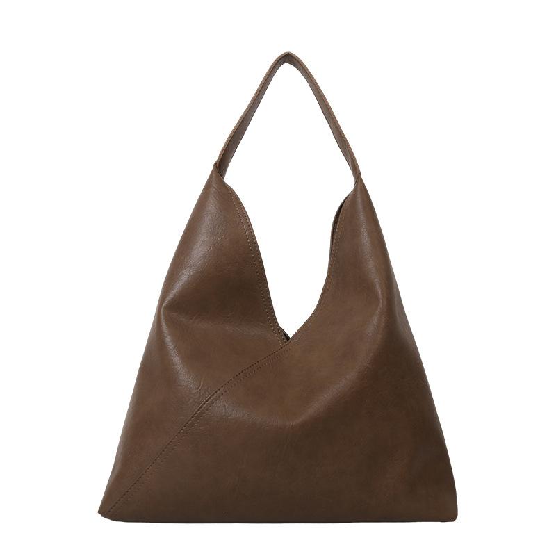 

Мягкая кожаная ретро-сумка женская новая модная большая вместительная на плечо подмышку повседневная универсальная сумка-тоут для поездок на работу