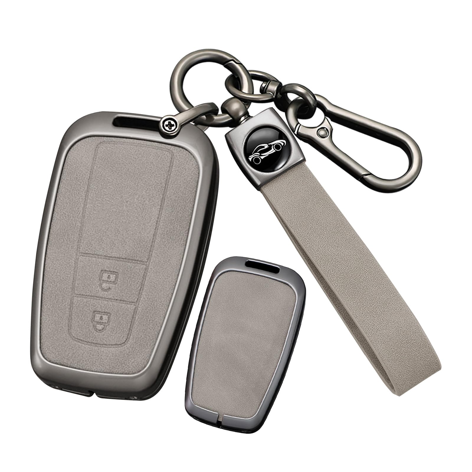 Toyota key case key chain alloy PU leather key shell M серый