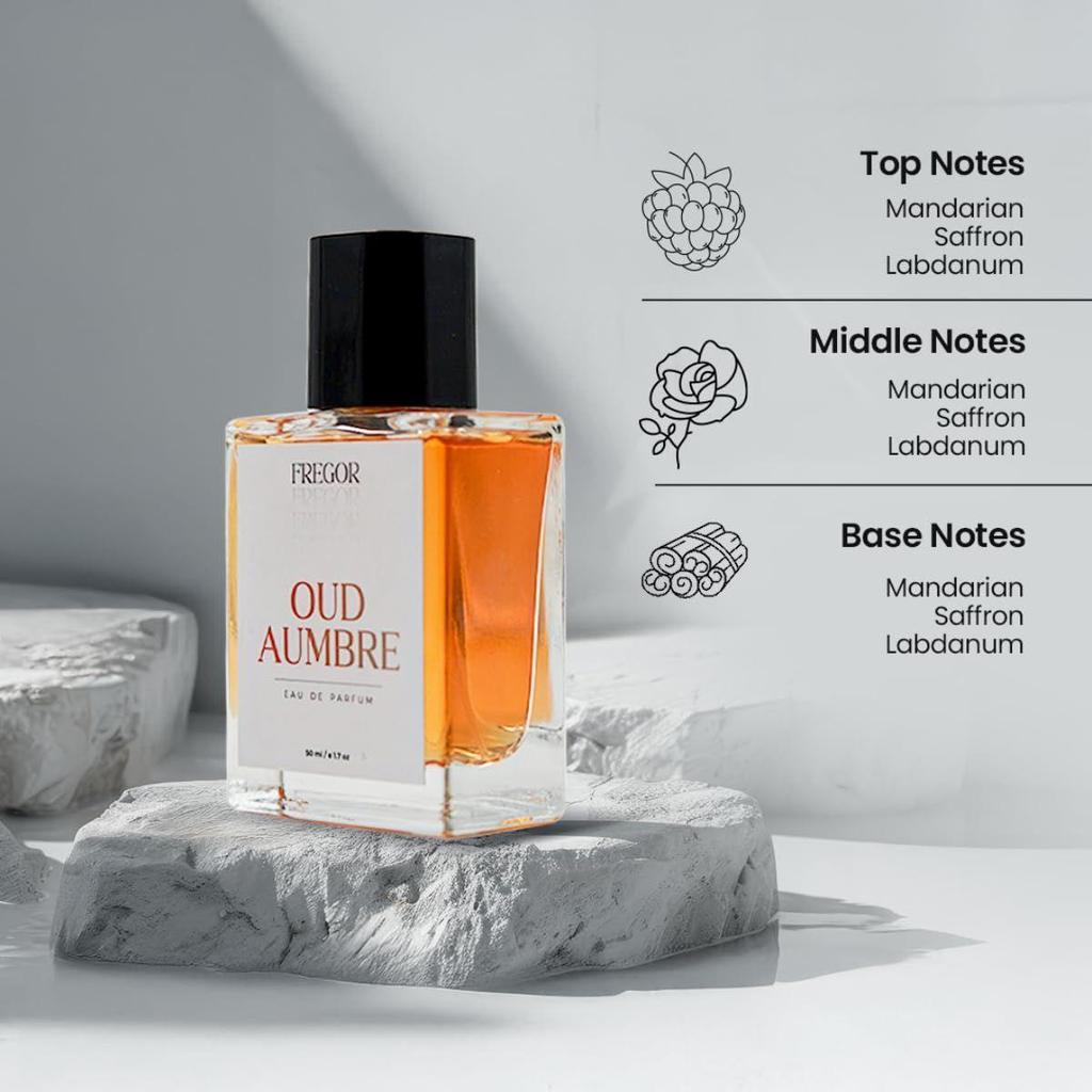Oud Aumbre Eau De Parfum for Men 50ml | Perfume for Men Long Lasting Smell | Luxury Rose, Raspberry & Geranium Notes Fragrance |