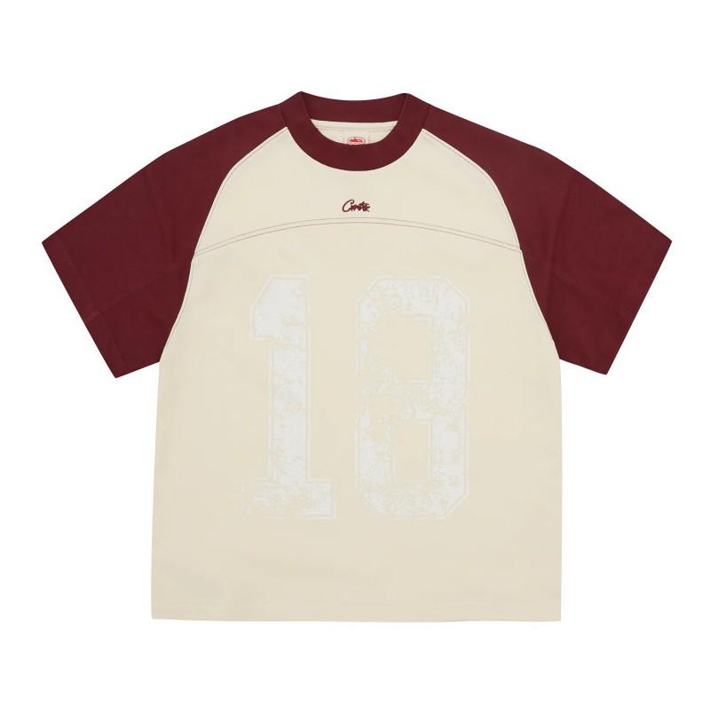 Unisex Streetwear Distressed Number Print T-Shirt With Embroidered Letters Loose Fit Cotton Tee