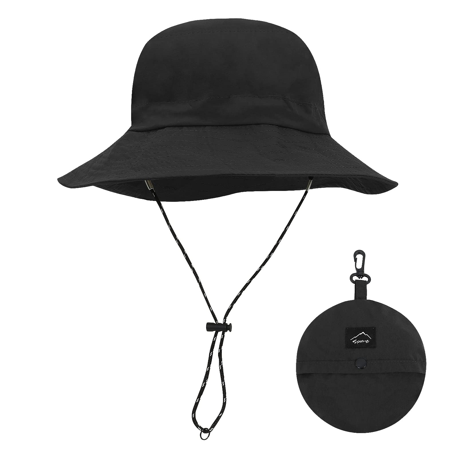 

Safari Hat for Men Foldable Design with Integrated Certified by a Domestic Professional Compact UV Protection Sun Wide Slimming Bucket Adjustable чорний
