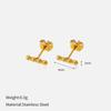 Titanium steel simple and versatile gold bead stud earrings women's fashion commuter light luxury earrings plated with 18K gold stainless steel earrin