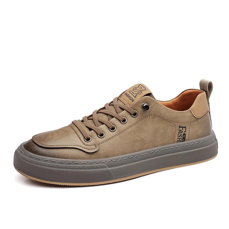Fashion Fashion Trend Men Casual Leather Shoes 2024New Luxury Designers Casual Oxford Shoe Classic Lace-Up Antiskid Tenis Masculino Shoe