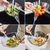 Drainage Basket Funnel Bowl Fruit Cleaning Bowl with Strainer Container for Fruits Vegetables Washing