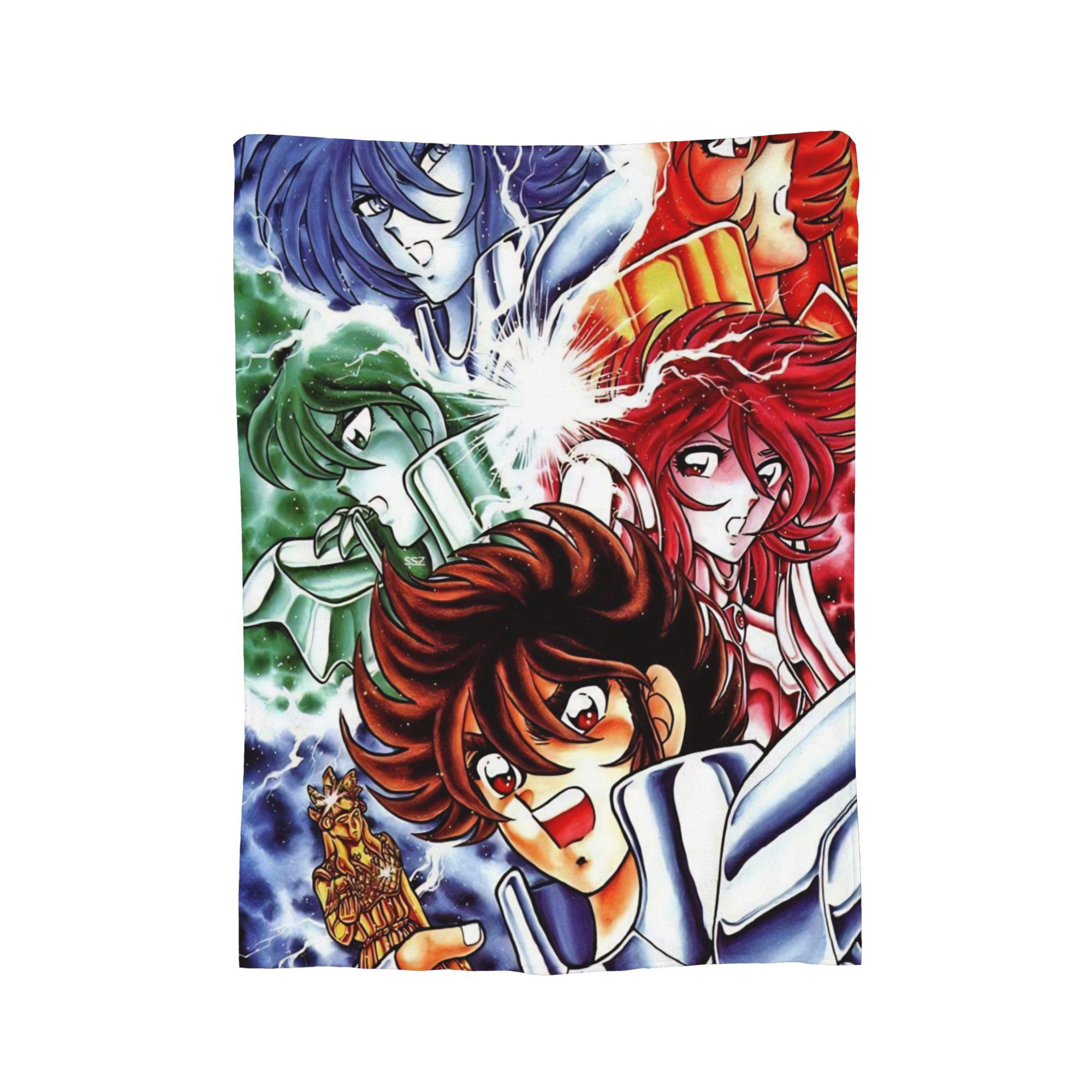 

Saints Seiyas Blanket Fleece Knights of the Zodiac Soft Throw Blanket for Home Couch Bedroom Quilt 100x150cm