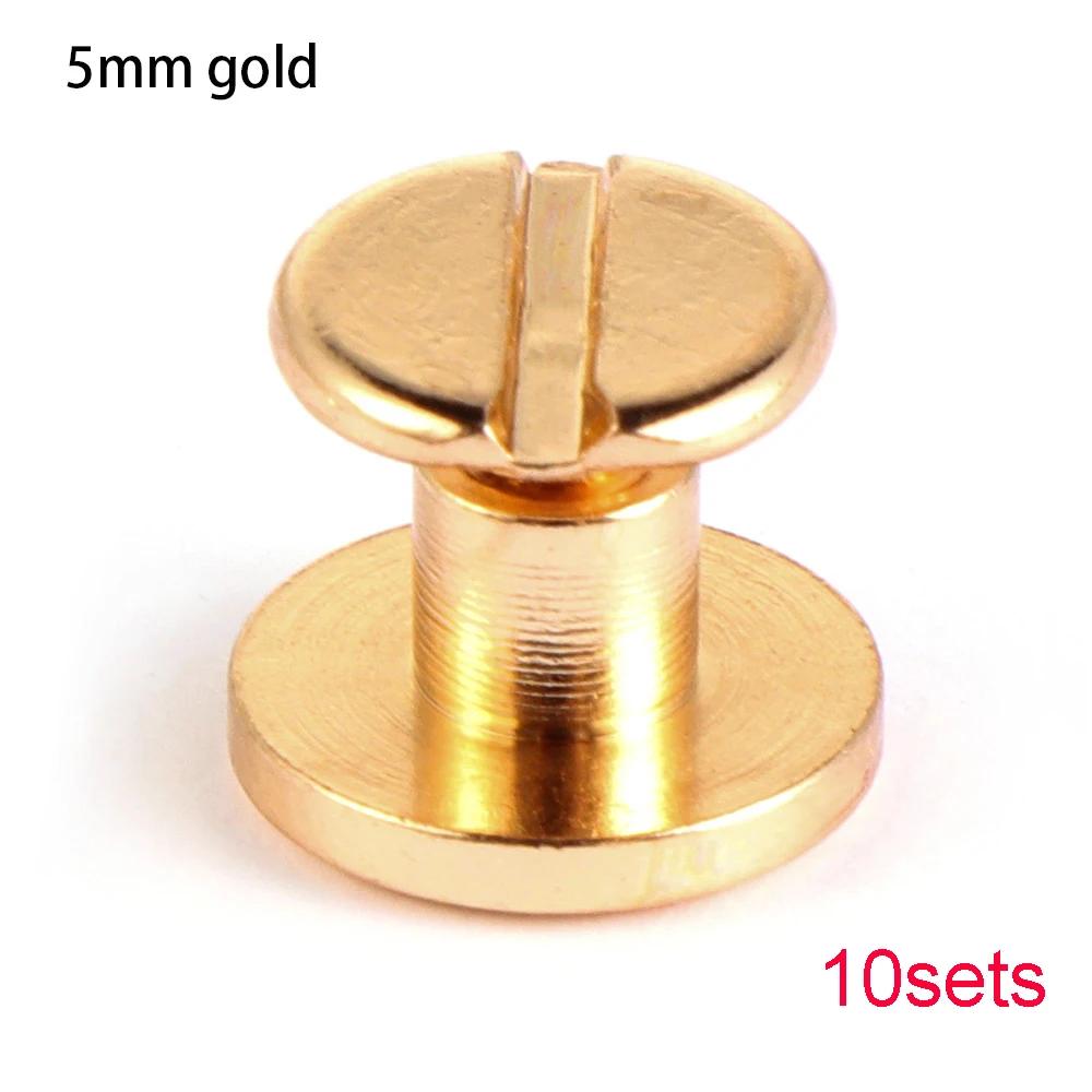 10sets Useful 10mm Solid Screw Nail Rivet Double Flat Head Belt/strap Rivets Luggage Leather Metal Craft High Quality