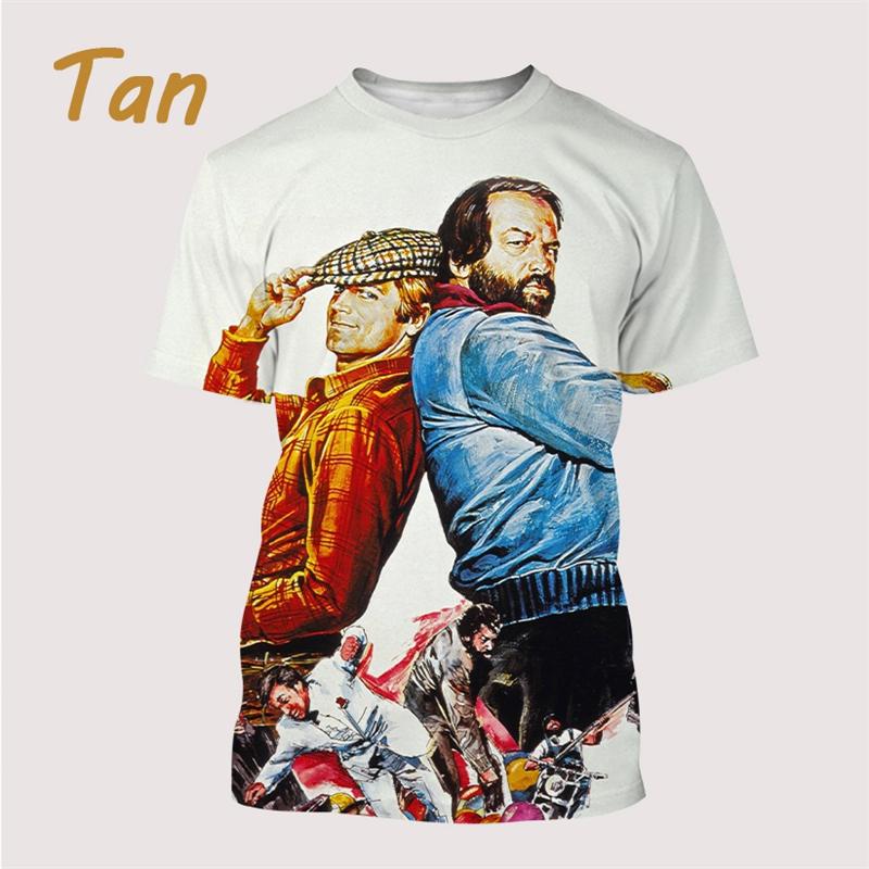 Naujausias Bud Spencer Terence Hill 3D spausdintas marškinėlis vyrams Laisvalaikio gatvės apranga Marškinėlis Harajuku mados viršūnės Vaikų marškinėliai Moteriški drabužiai