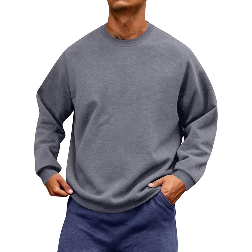 Men's Neck Long Sleeve Loose Fit Sweatshirt for Casual Daily Wear