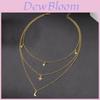 Star Moon Necklace Multilayer Heart Pendant For Women Casual Daily Accessory