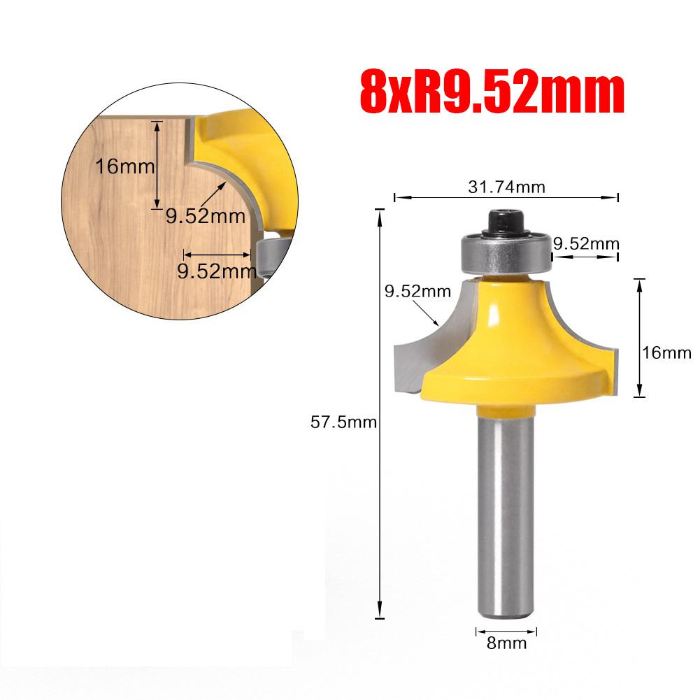 8mm Shank Router Bits Corner Round Over Bits For DIY Woodworking Compatible With Handheld Router Radius Size 6.35mm