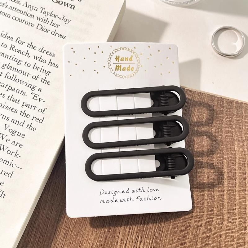 New Black Hairpin, Women'S Broken Forehead, Side Duckbill Clip, Clip For Adult Hair Accessories, Simple One-Word Clip.