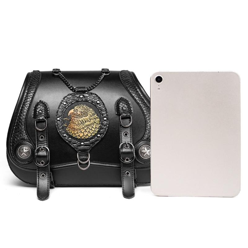 1 Pair Retro Punk Style Saddlebag Motorcycle Tool Bag Waterproof Travel Luggage Storage Bag Motorbike Over Saddles Bags