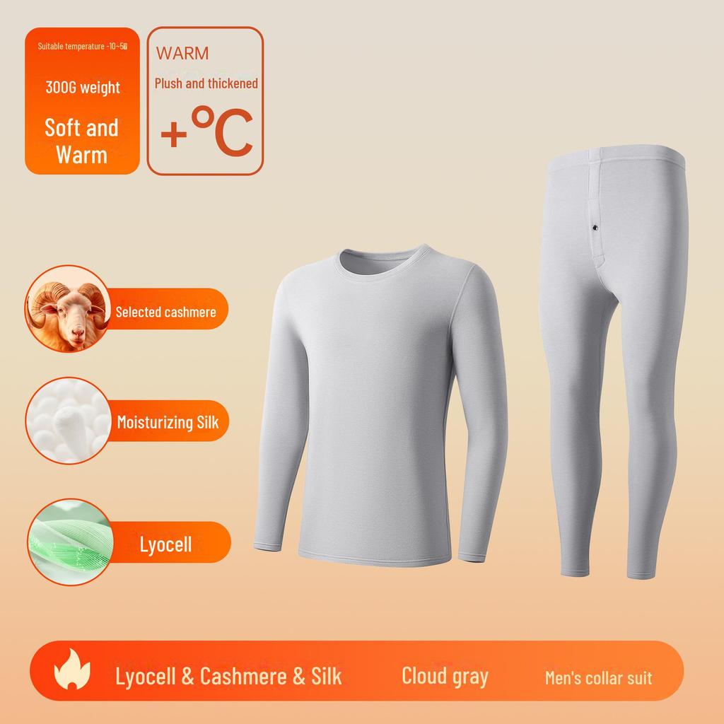 Kaszmirowo-jedwabna bielizna termiczna: Antybakteryjny damski i męski lyocellowy garnitur jesienno-zimowy