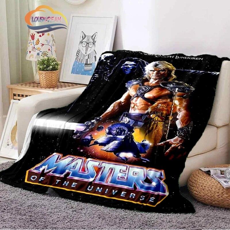 Science fiction adventure cartoon Masters of the Universe Cashmere Blanket 3D Printed He-Man Cartoon Flannel Bedspread camping