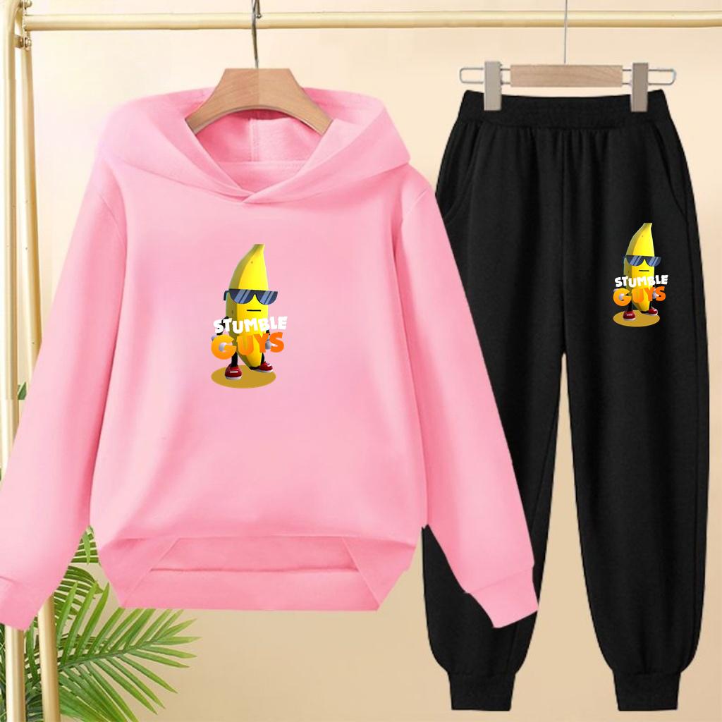 Felpa con cappuccio per bambini 3-12 anni Stampa Anime GUYS Cappotto Affascinante Felpa+Pantaloni Bambini Ragazze Neonato Set Trendy per il Tempo Libero
