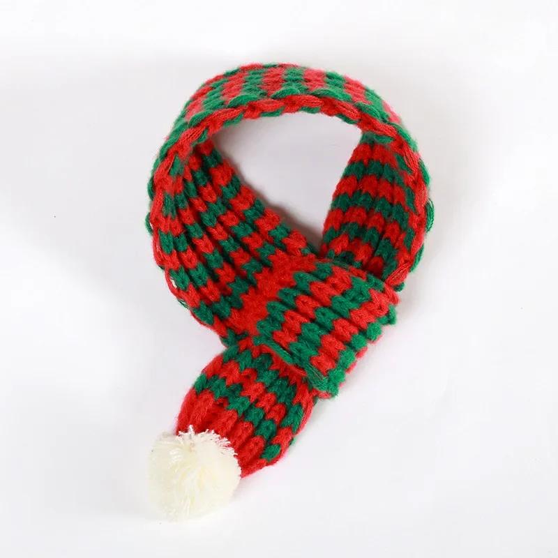 Warm Christmas Atmosphere Pet Scarf for Dogs And Cats Soft Comfortable Neck Accessory for Autumn Winter Daily Use