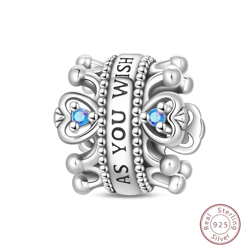 Design 925 Silver Heart Claw Print Bee Conch Text Shining Zircon Fixed 3mm Charms Beads DIY Jewelry Making