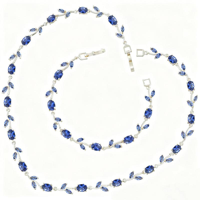Light Luxury AAAAA Zircon Bracelet & Necklace Women's Exquisite Tulip Plant Design Jewelry Set